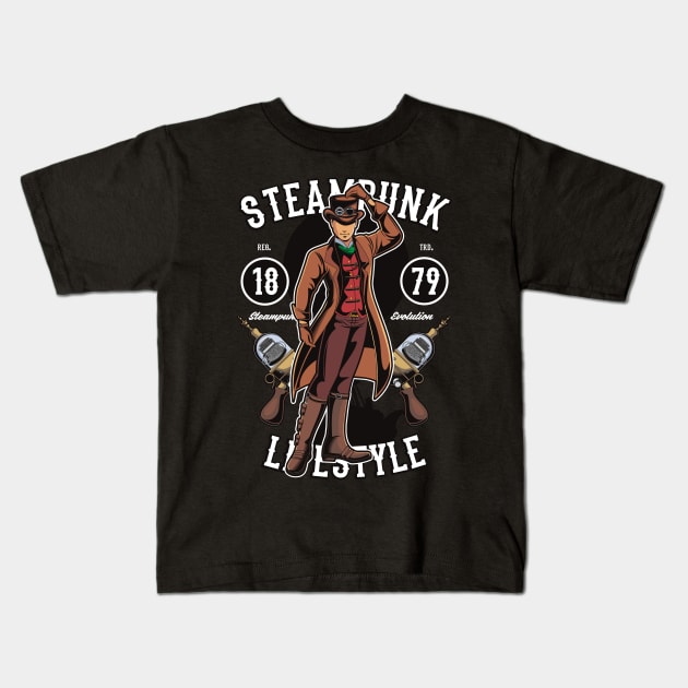 Steampunk Lifestyle Kids T-Shirt by Hudkins